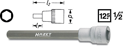 Головка с шестигранной вставкой 1/2&quot; - 7 мм HAZET 986LG-7