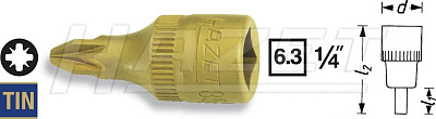HAZET Головка 1/4" со вставкой PZ3